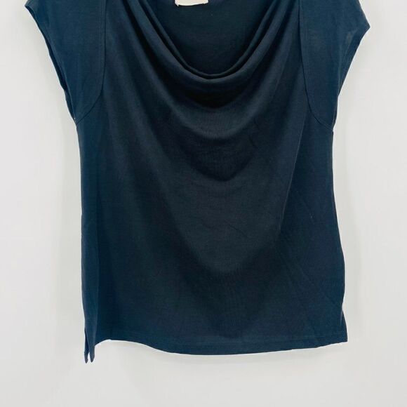 Maeve Anthropologie Size XS Black Scoop Neck Short Sleeve Blouse Top - Picture 3 of 7